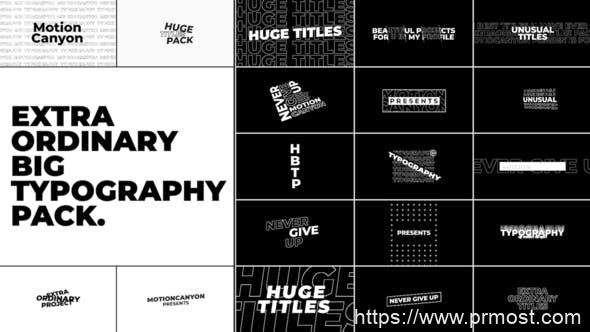 2548-超大字体文字标题排版动画展示Pr模板Extraordinary Big Typography
