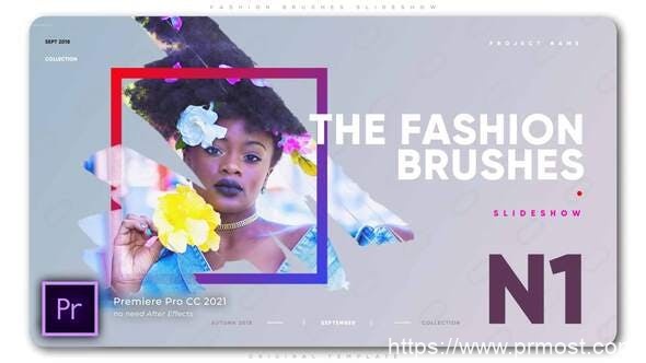 2570-时尚杂志幻灯片演绎栏目包装Pr模板Fashion Brushes Slideshow