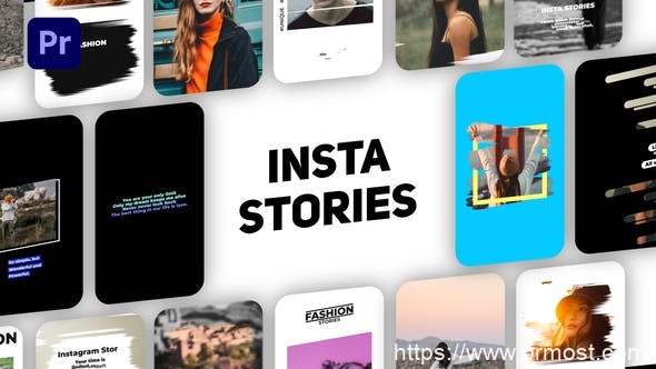 2593-时尚Instagram故事多屏文字标题演绎Pr模板Fashion Instagram Stories