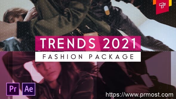 2605-时尚图片文本标题视频展示包装Pr模板Fashion Package