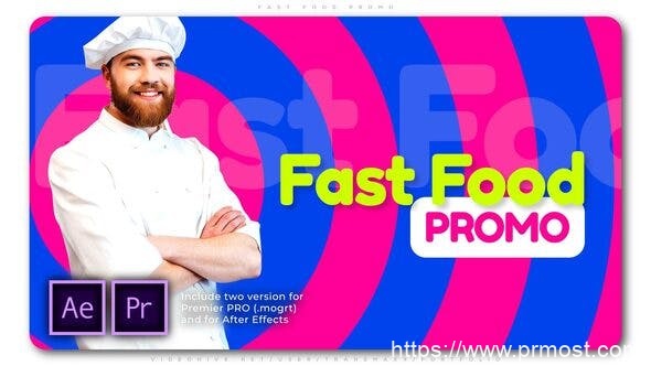2650-餐厅快餐促销活动视频展示Pr模板Fast Food Promo