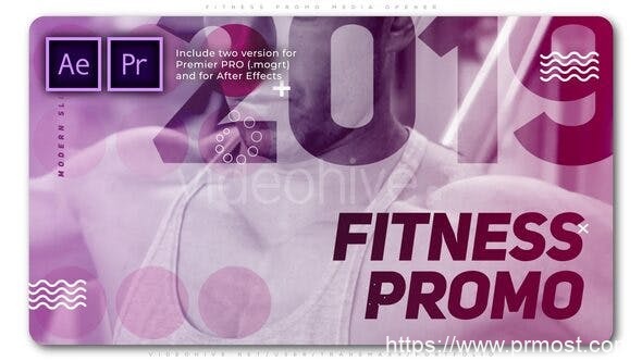 2709-健身宣传媒体开场图片视频展示Pr模板Fitness Promo Media Opener