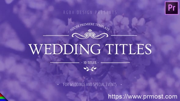 2740-花卉婚礼称号文字标题动态演绎Pr模板Floral Wedding Titles