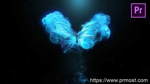 2744-针对Premiere Pro的飞蝶标志揭晓动态演绎Pr模板Flying Butterfly Logo Reveal 4k- Premiere Pro
