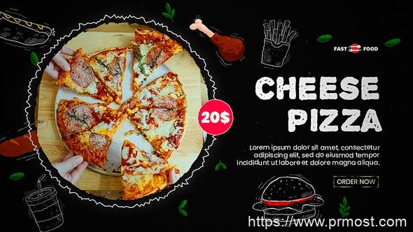 2757-餐厅食品菜单促销展示Pr模板Food Menu Promo | MOGRT