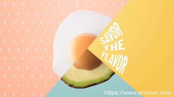 2760-食物组合简介标识动态演绎Pr模板Food Mix Intro Logo