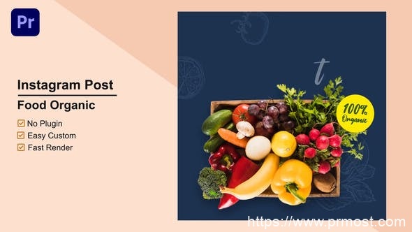 2762-食品有机Instagram宣传展示Pr模板Food Organic Instagram Post Mogrt 10