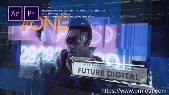 2800-未来的数字开幕式演示Pr模板Future Digital Opener Presentation