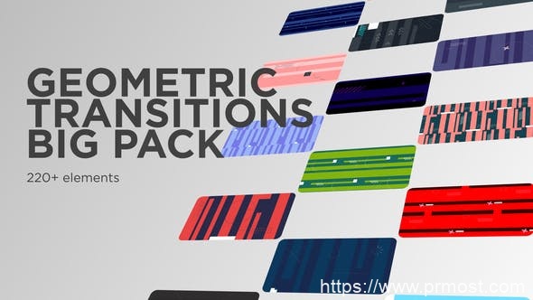 2821-2D几何元素图片视频过渡变换展示Pr模板Geometric Transitions Big Pack