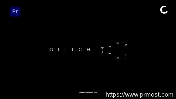 2884-文本动画故障标题演绎Pr模板Glitch Text Animations