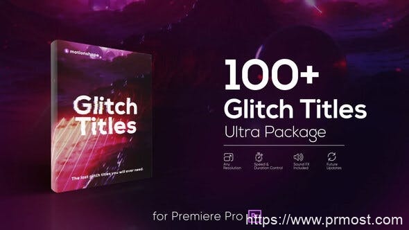 2894-Premiere Pro的未来主义标题故障演绎Pr模板Glitch Titles Pack for Premiere Pro | Essential Graphics
