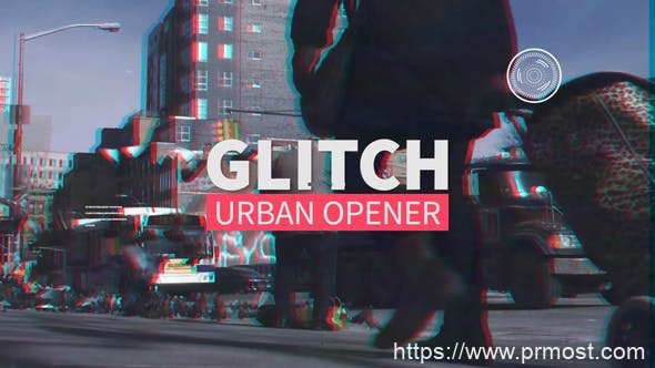 2900-毛刺城市开口器图片视频展示Pr模板Glitch Urban Opener