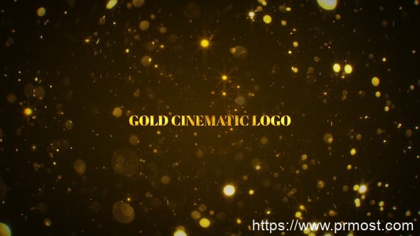 2914-金色电影标识动态演绎Pr模板Gold Cinematic Logo Mogrt