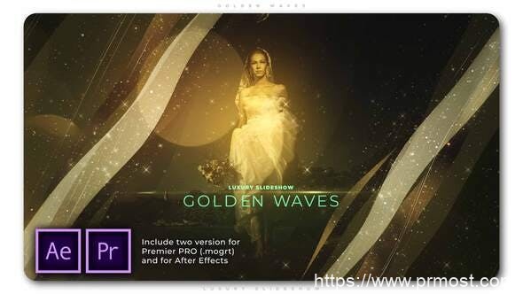 2926-金浪豪华幻灯片视频展示Pr模板Golden Waves Luxury Slideshow