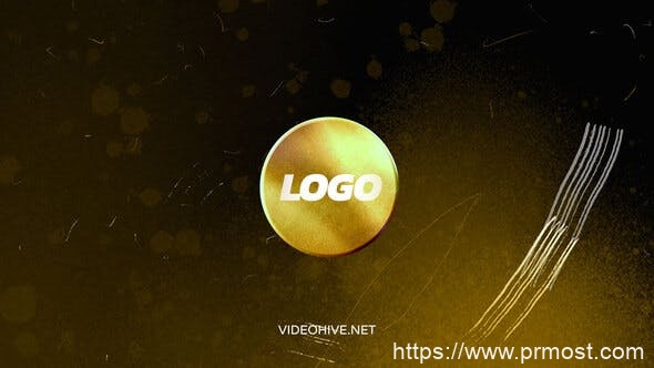 2929-金牌广告标志动态演绎Pr模板Gold Medal Logo