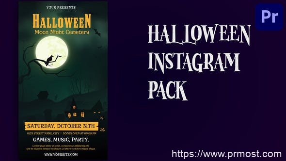 2986-万圣节派对Instagram故事图文展示Pr模板Halloween Party Instagram Story | Mogrt 173
