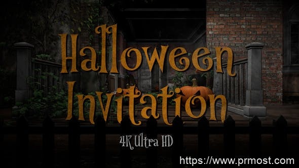 2987-万圣节派对邀请函图片视频展示Pr模板Halloween Party Invitation