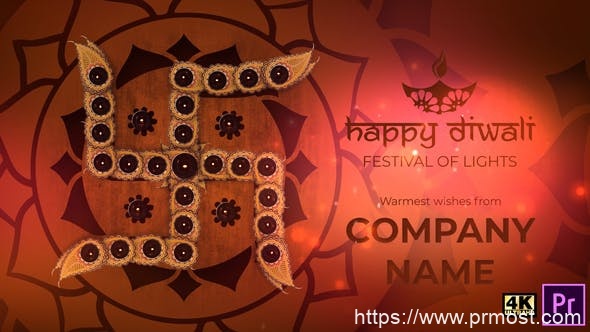 3016-排灯节快乐问候文字标题动态演绎Pr模板Happy Diwali / Deepavali Greeting Titles