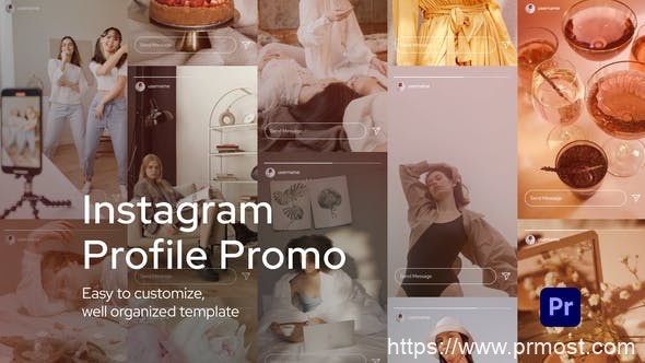 3183-针对Premiere Pro的Instagram个人资料促销展示Pr模板Instagram Profile Promo for Premiere Pro