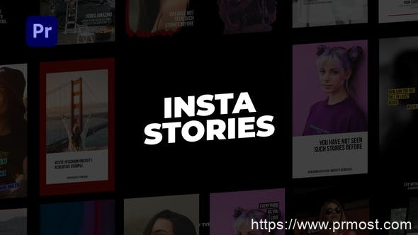 3192-Instagram故事文字标题排版动态展示Pr模板Instagram Stories