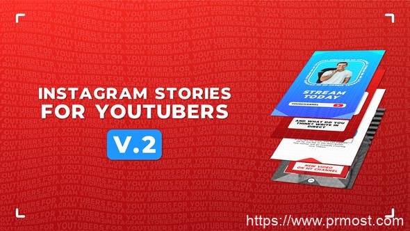 3203-面向YouTubers的Instagram故事动态背景展示Pr模板Instagram Stories For YouTubers v.2