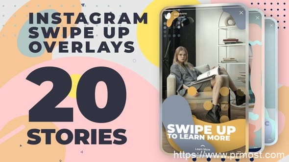3221-Instagram产品营销展示Pr模板Instagram Swipe Up Stories