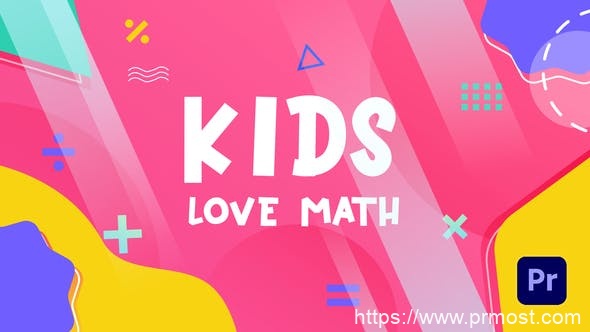 3254-适用于Premiere Pro的数学幻灯片动态展示Pr模板Kids Love Math Slideshow | Premiere Pro MOGRT