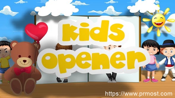 3255-儿童相册开瓶器展示Pr模板Kids Opener