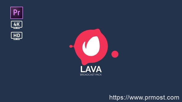 3285-熔岩广播基本图形展示栏目包装Pr模板Lava Broadcast Package | Essential Graphics | Mogrt