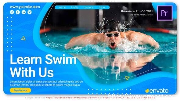 3289-游泳馆促销图片视频展示Pr模板Lets Swim Pool Promo