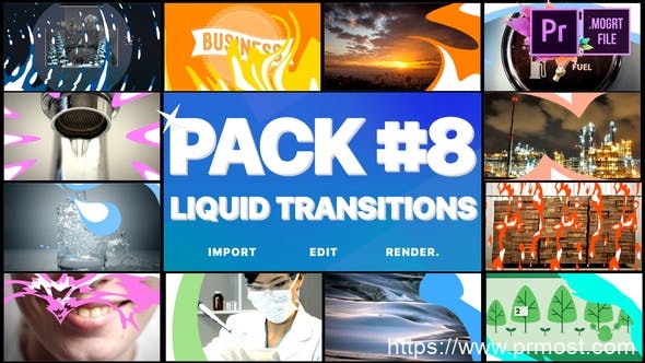 3322-适用于Premiere Pro的液体过渡包展示Pr模板Liquid Transitions Pack 08 | Premiere Pro MOGRT