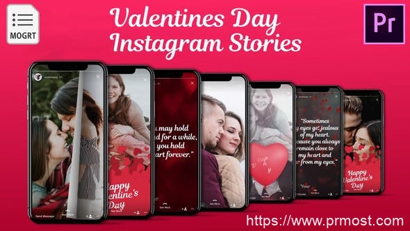 3341-适用于Premiere Pro的爱情故事主题展示Pr模板Love – Instagram Stories for Premiere Pro