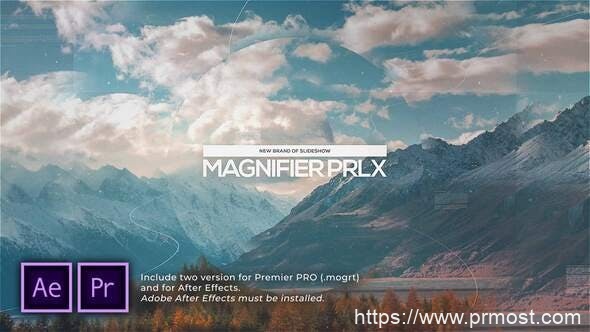 3388-放大镜视差幻灯片视频放映展示Pr模板Magnifier Parallax Slideshow