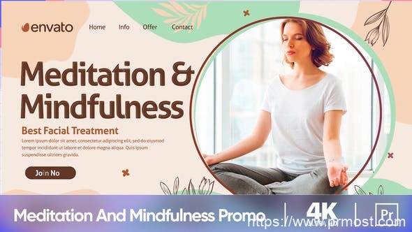 3404-冥想与正念促进图片视频展示Pr模板Meditation And Mindfulness Promo (MOGRT)