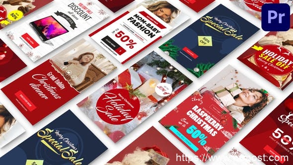 3415-圣诞快乐产品促销宣传展示Pr模板Merry christmas instagram Mogrt 210