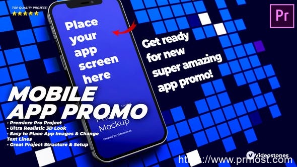 3520-适用于Premiere Pro的移动应用推广演示Pr模板Mobile App Promo – App Presentation – App Demo Showcase Premiere Pro