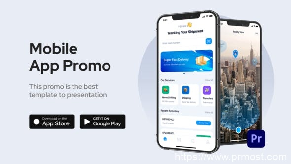 3521-针对Premiere Pro的移动应用促销展示Pr模板Mobile App Promo for Premiere Pro