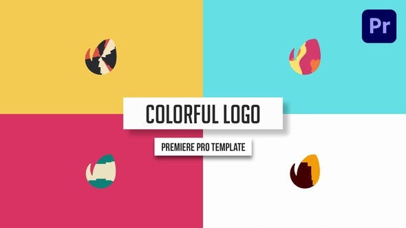 3530-彩色徽标动态演绎Pr模板Colorful Logo