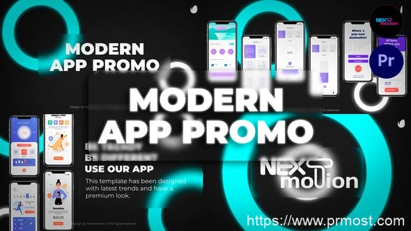 3536-现代应用程序产品促销图片视频展示Pr模板Modern App Promo | MOGRT