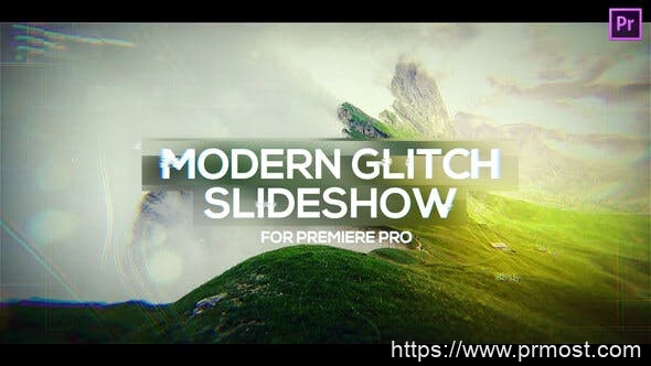 3567-Premiere Pro的现代故障幻灯片放映展示Pr模板Modern Glitch Slideshow for Premiere Pro