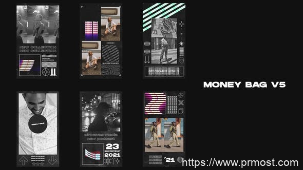 3652-Instagram故事图片视频展示Pr模板Money Bag V5 – Instagram Stories