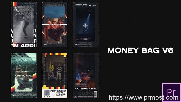 3653-Instagram故事图片视频展示Pr模板Money Bag V6 – Instagram Stories