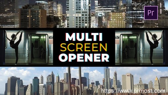 3699-多屏时尚现代开场图片视频展示Pr模板Multi Screen Opener