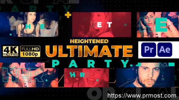 3712-音乐派对之夜活动开场图片视频展示Pr模板Music Party Night Event