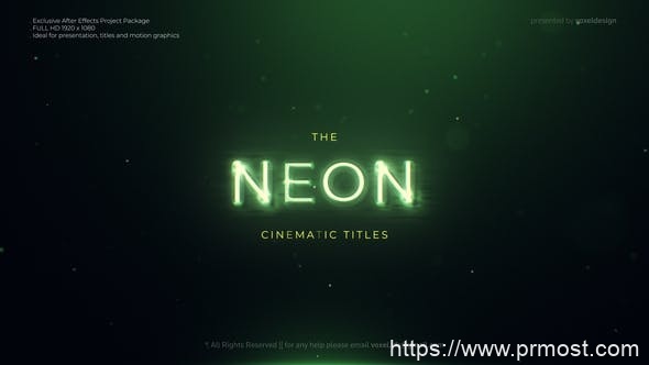 3726-霓虹灯电影片头开场图片视频展示Pr模板Neon Cinematic Titles