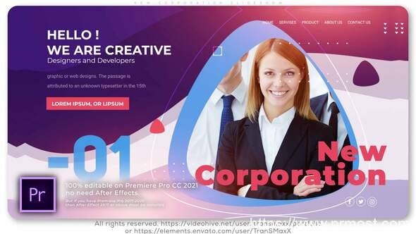 3751-新公司创意幻灯片视频放映展示Pr模板New Corporation Slideshow