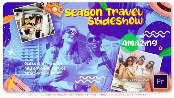 3769-新旅游季幻灯片视频放映展示Pr模板New Travel Season Slideshow