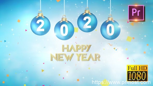 3789-新年祝福圣诞快乐开场图片视频展示Pr模板New Year Greetings Premiere PRO