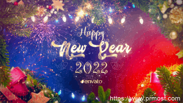 3793-新年祝福节日庆典开场图片视频展示Pr模板New Year Wishes | MOGRT