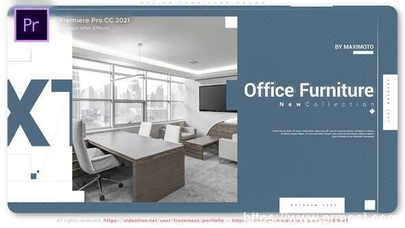 3802-3D办公家具促销活动开场图片视频展示Pr模板Office Furniture Promo